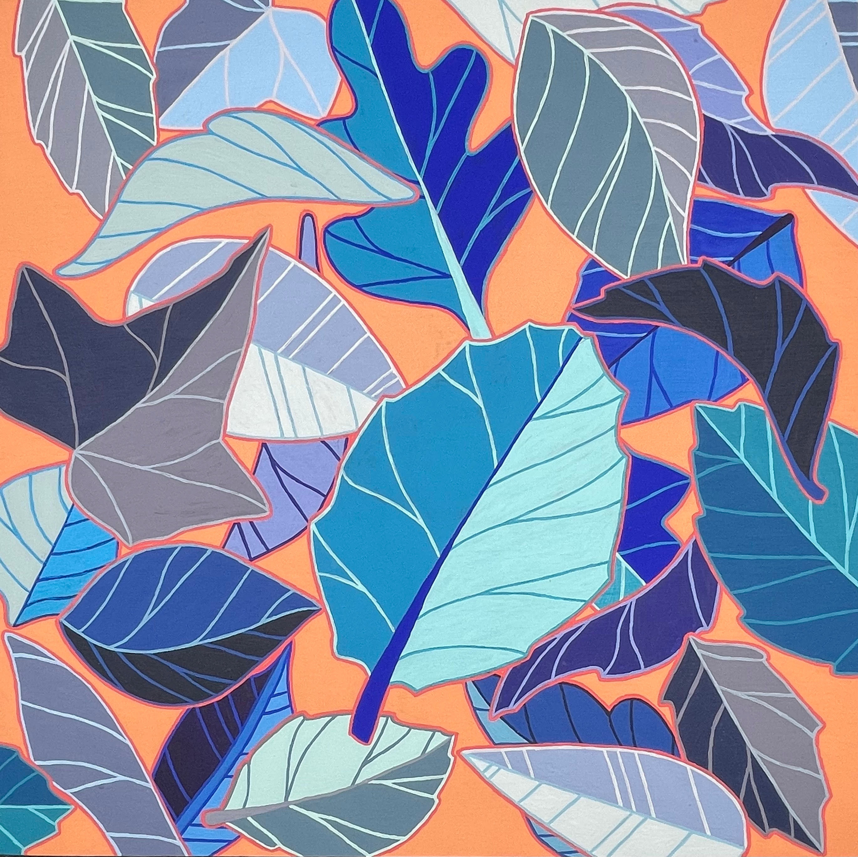 Leaves (Blue/Prairie Sunset) - 10x10