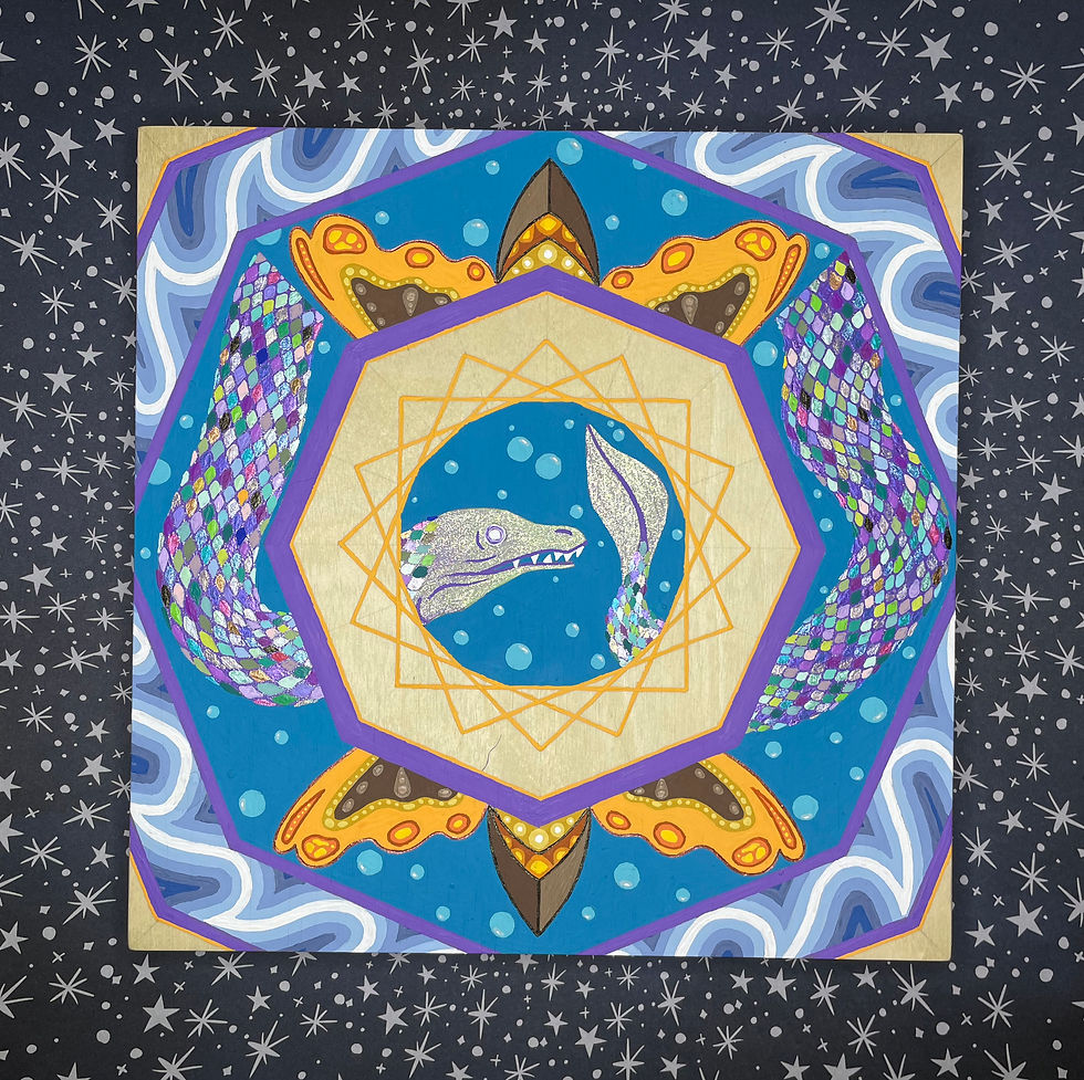 Thumbnail: Sea Serpent + Wings - Giclee Print