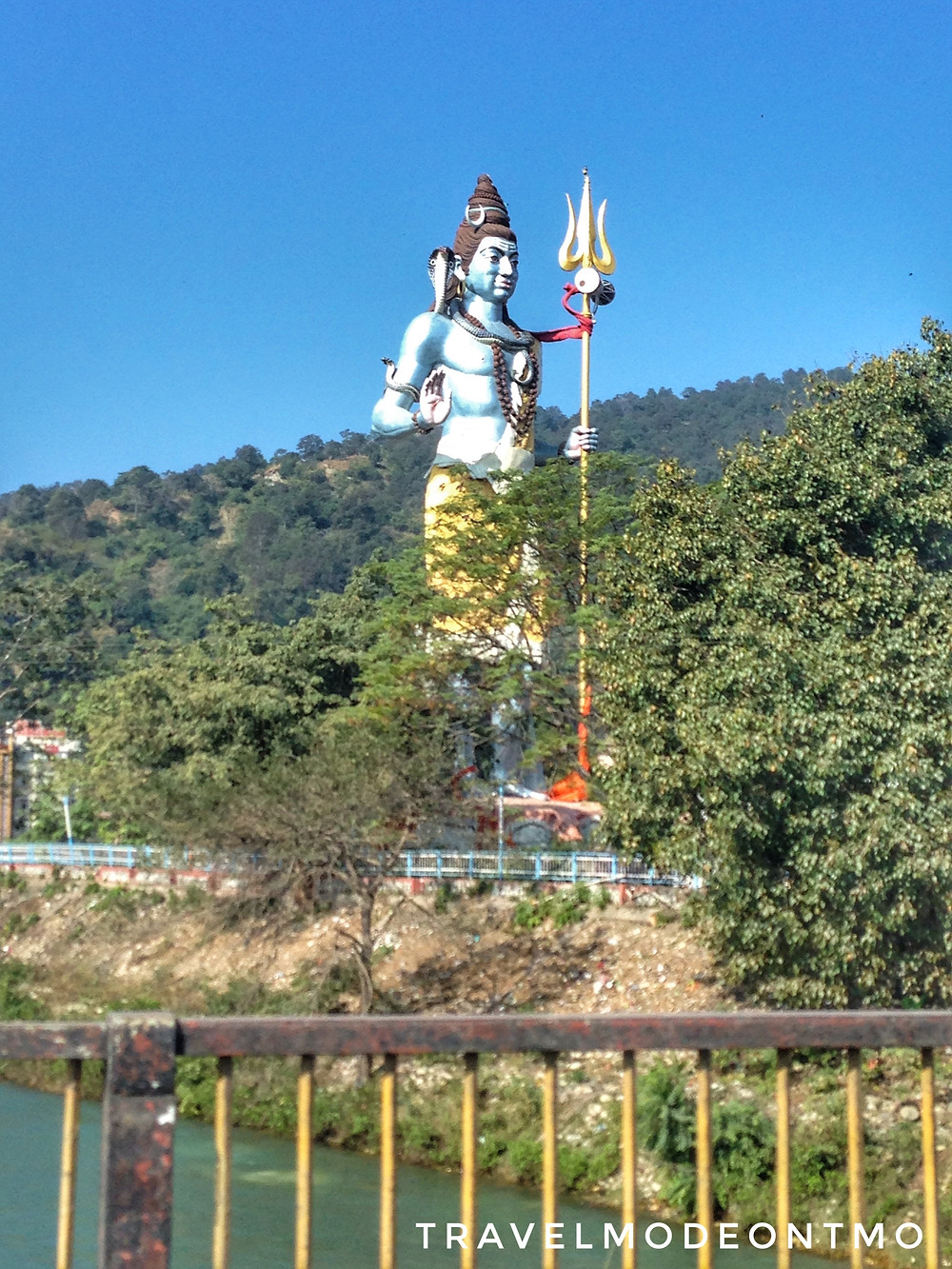 100 feet high statue of Shivaji along the bank of Holy River Ganges