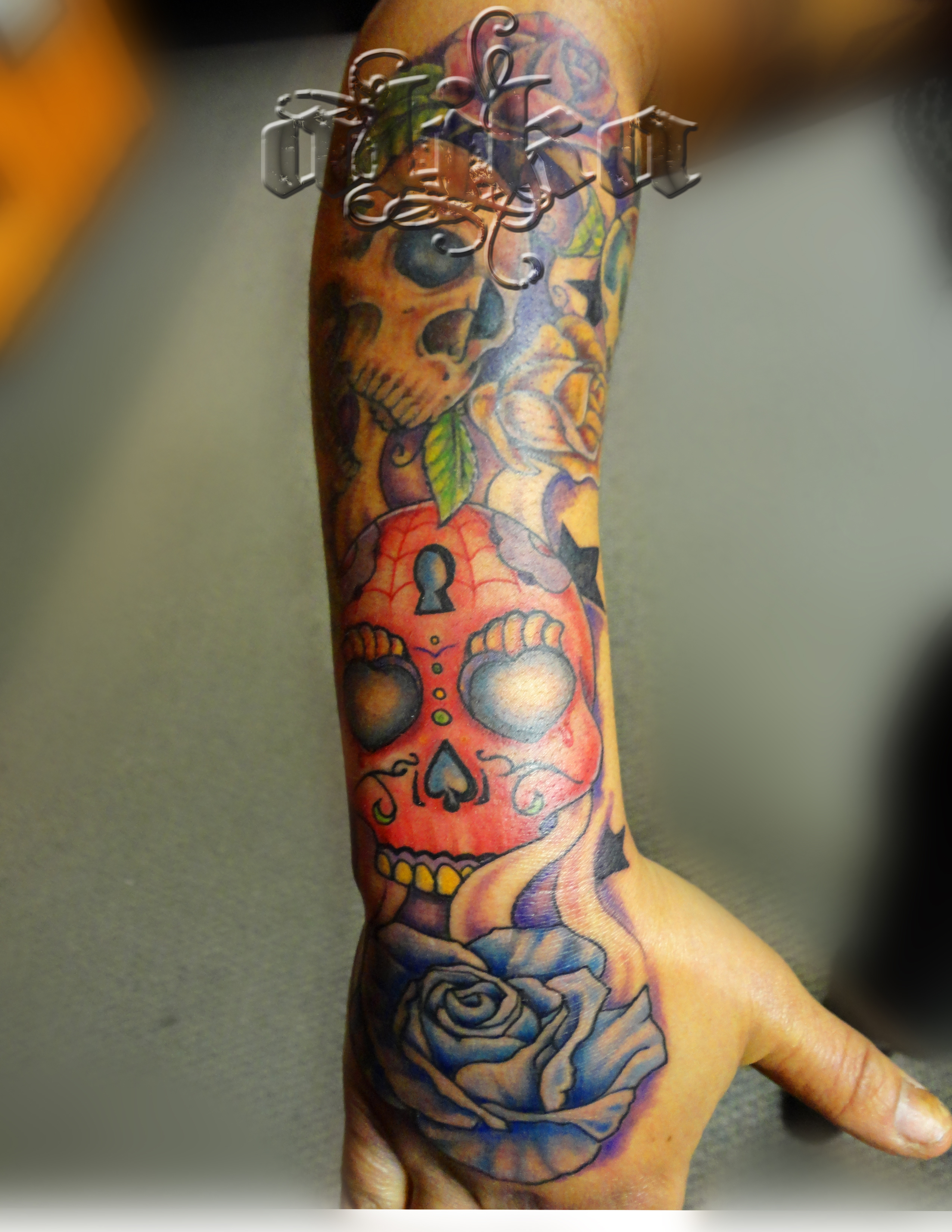 sugar skull rose