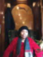 Claudia in Nelson Mandela's seat on the train from London to Paris