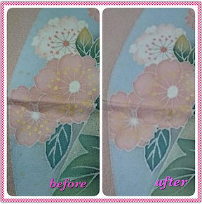 着物染み抜き富山金沢変色きものくりーn着物クリーニング染み抜き