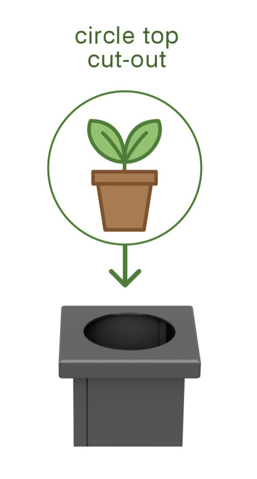Thumbnail: Plant in pot with green leaves over a gray planter illustration SelectSpace