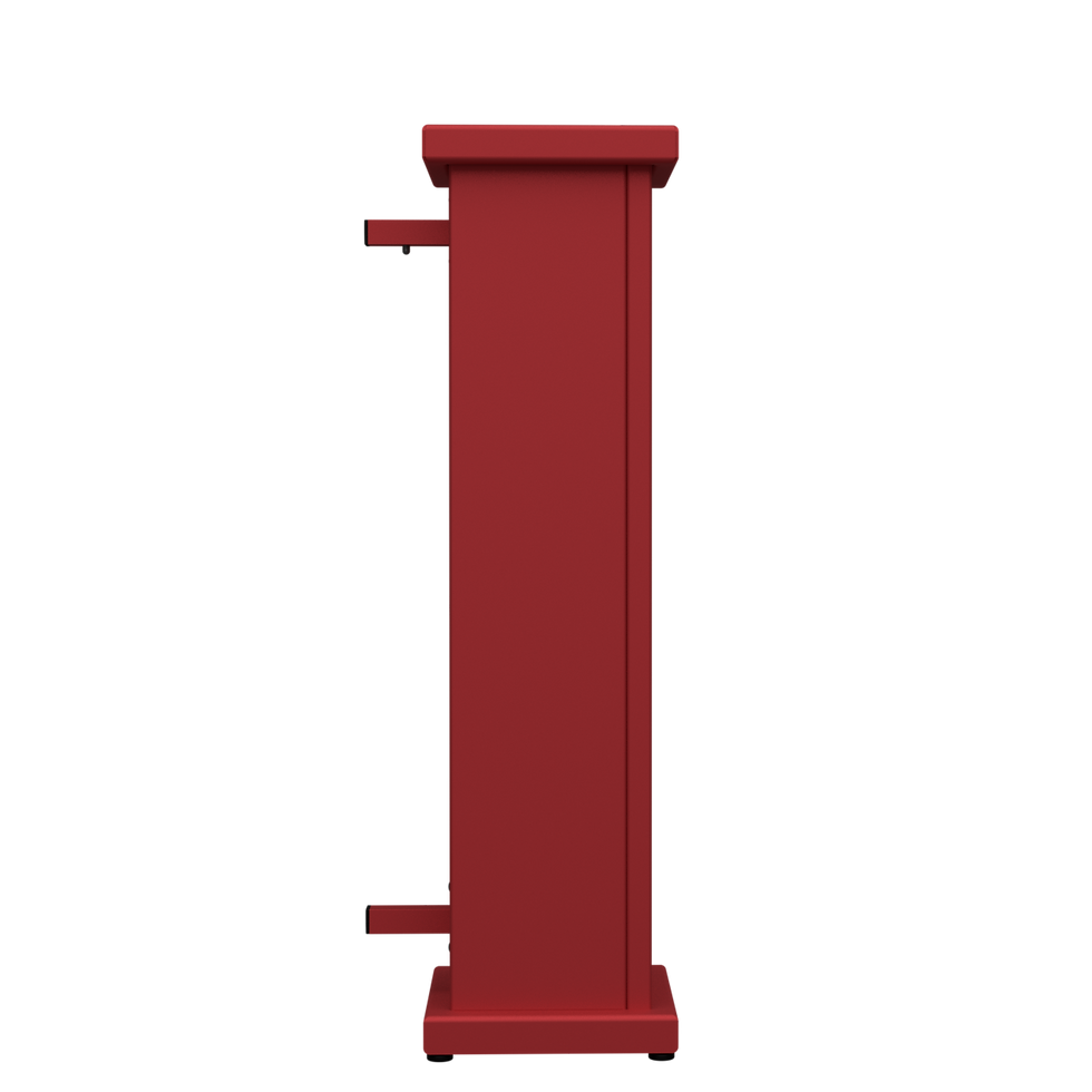 Thumbnail: Side view of a tall red structure on black background