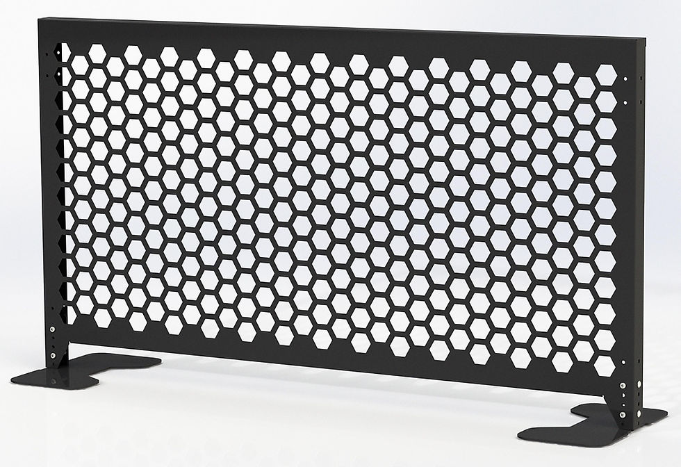 Thumbnail: Black hexagonal pattern panel with feet, Essential Partition - 3' Extender Panel, SelectSpace.