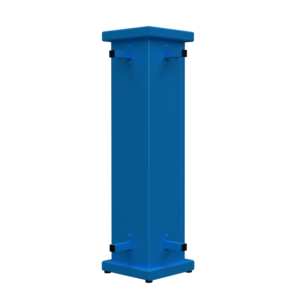 Thumbnail: Blue industrial pillar against a black background, a structural element.