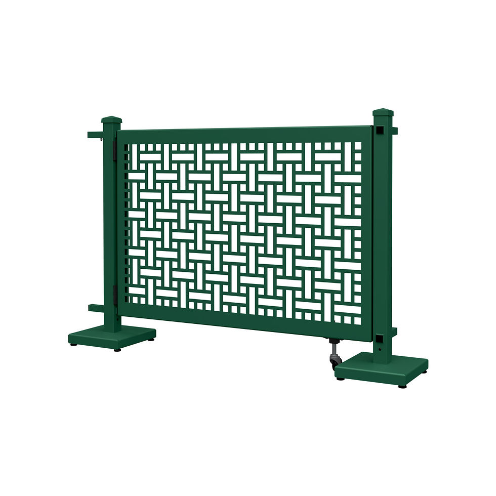 Thumbnail: Green outdoor screen with a woven pattern and base in a white background