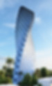 Torre futurista torcida paramétrica, proyecto futurista.