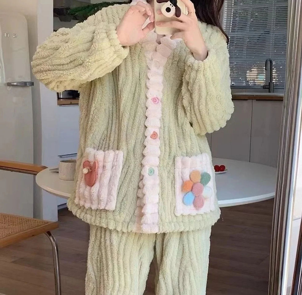 Thumbnail: Cozy Tweed Flannel Lounge Set 