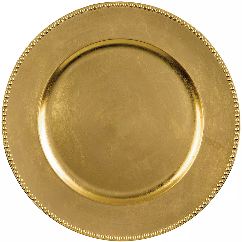gold charger, wedding decor, decor rentals, wedding rentals
