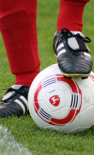 Cleats on Soccer Ball