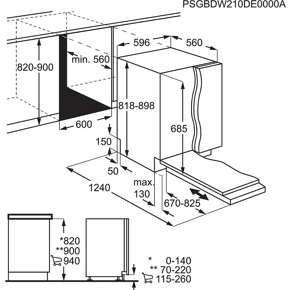 Miniature : Lave-vaisselle encastrable AEG FSE76727P – Silence, performance et soin du verre