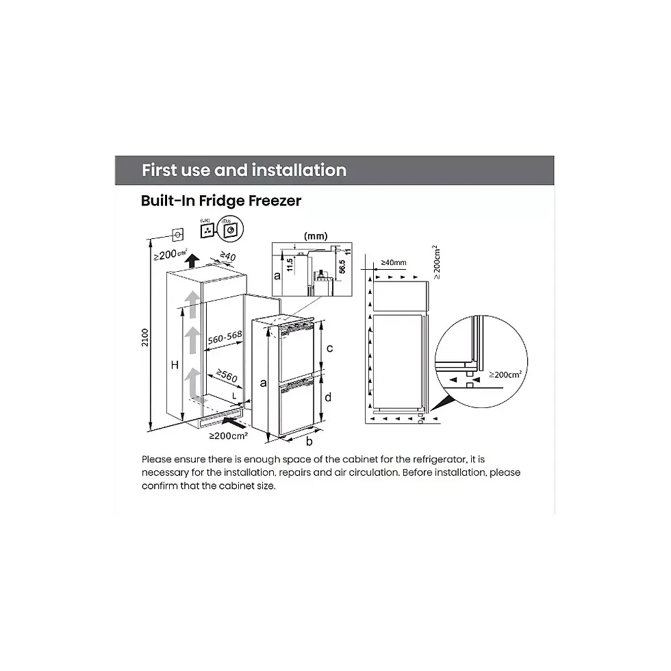 Thumbnail: HISENSE RB3B250SAWC Built-in Fridge Freezer