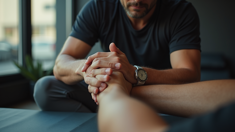 Eye-level view of a practitioner demonstrating an armbar technique