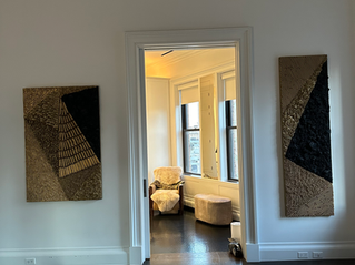 Professional art and picture hanging service in Manhattan apartment