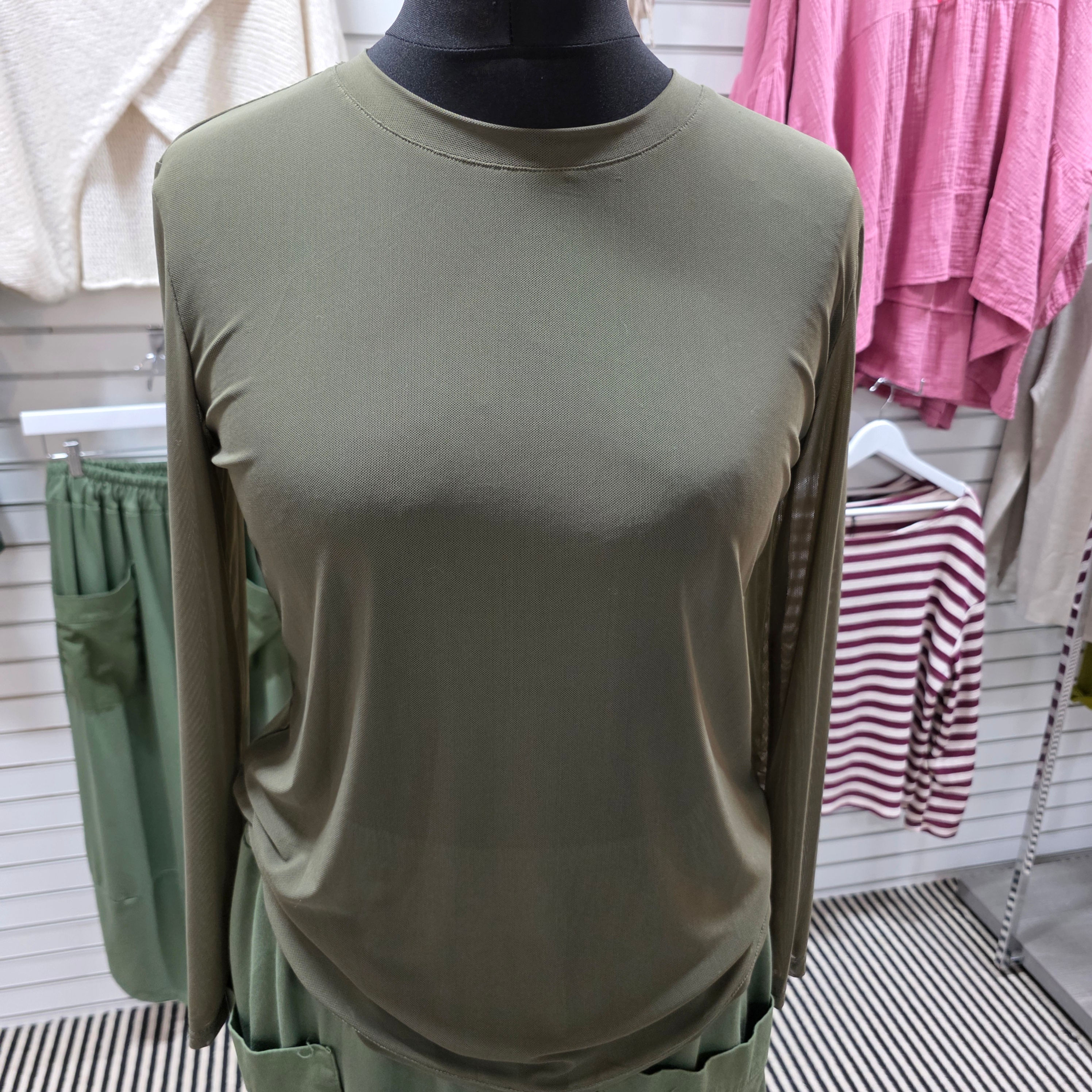 Khaki mesh top