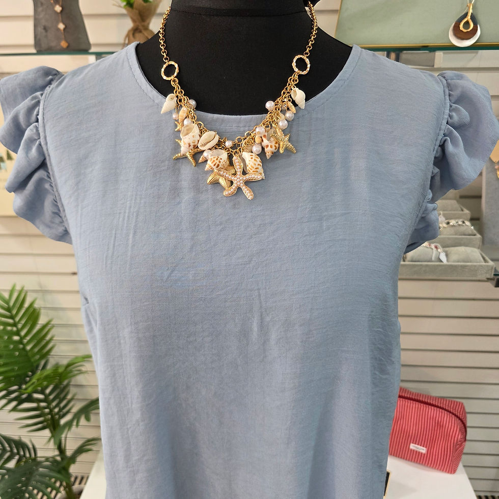 Thumbnail: Blue Button Back Top