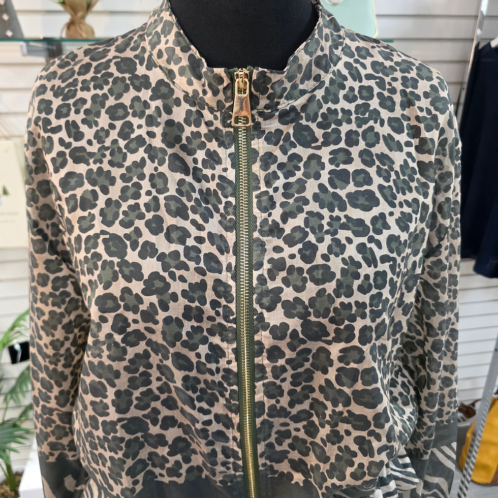 Thumbnail: Khaki Leopard Print Jacket