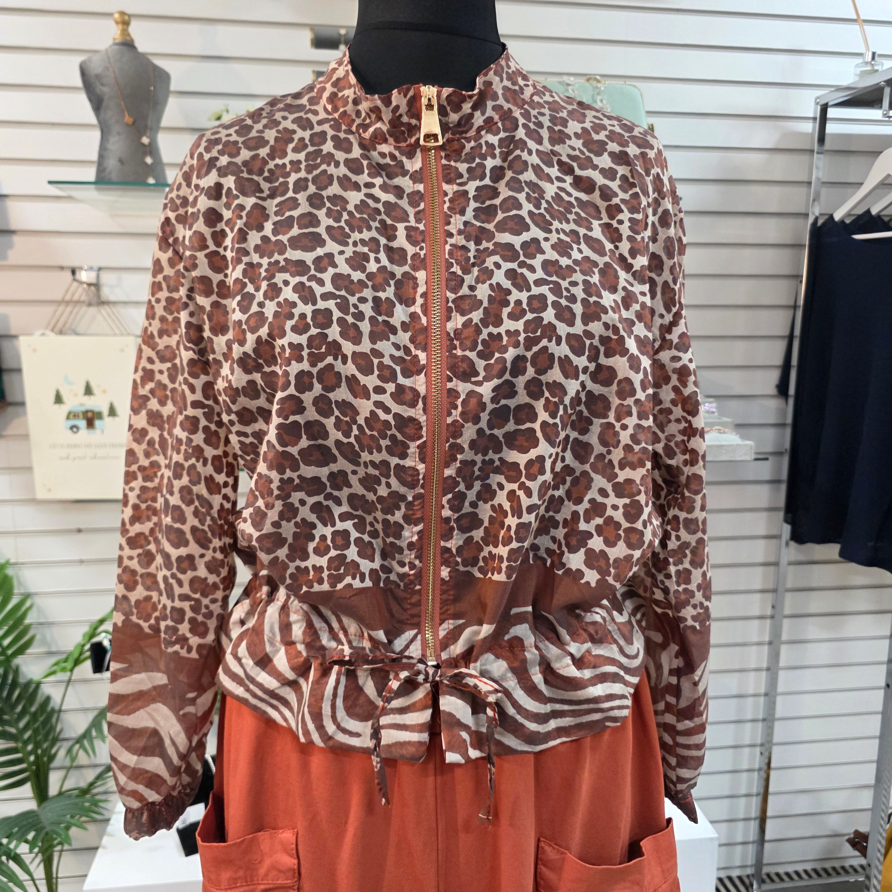 Burnt Umber Leopard Print Jacket