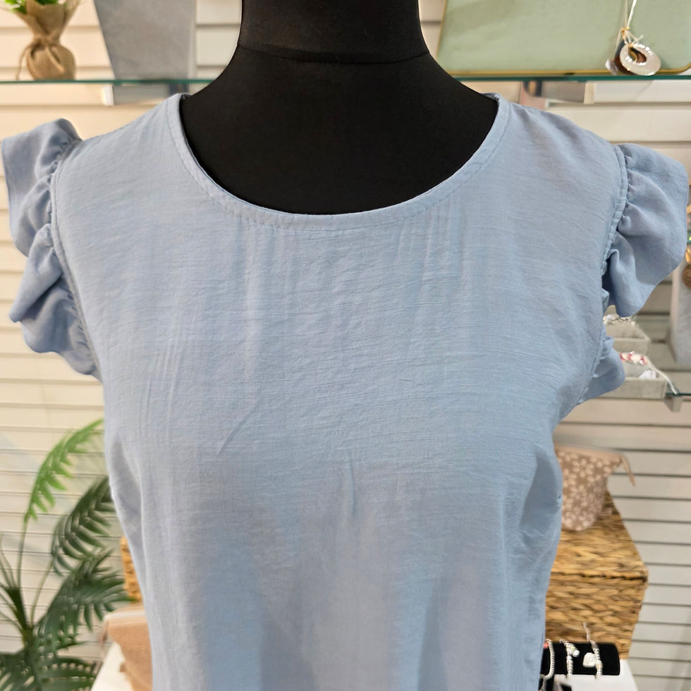 Thumbnail: Denim Blue Button Back Top