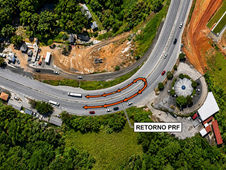RioSP informa fechamento temporário de retorno no km 233 da Via Dutra para avanço das obras na Serra das Araras