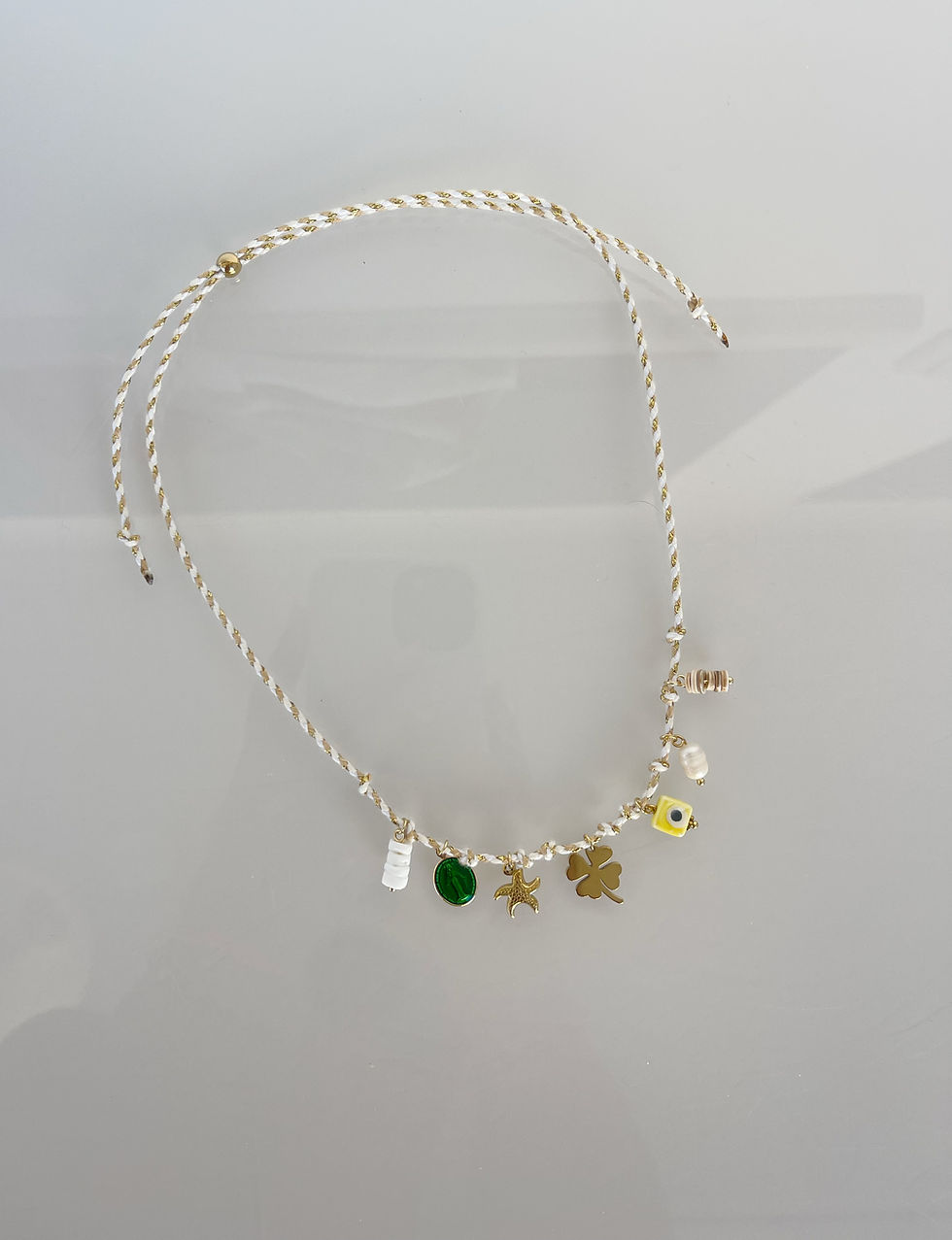 Miniature : Collier Charm blasnc TREFLE