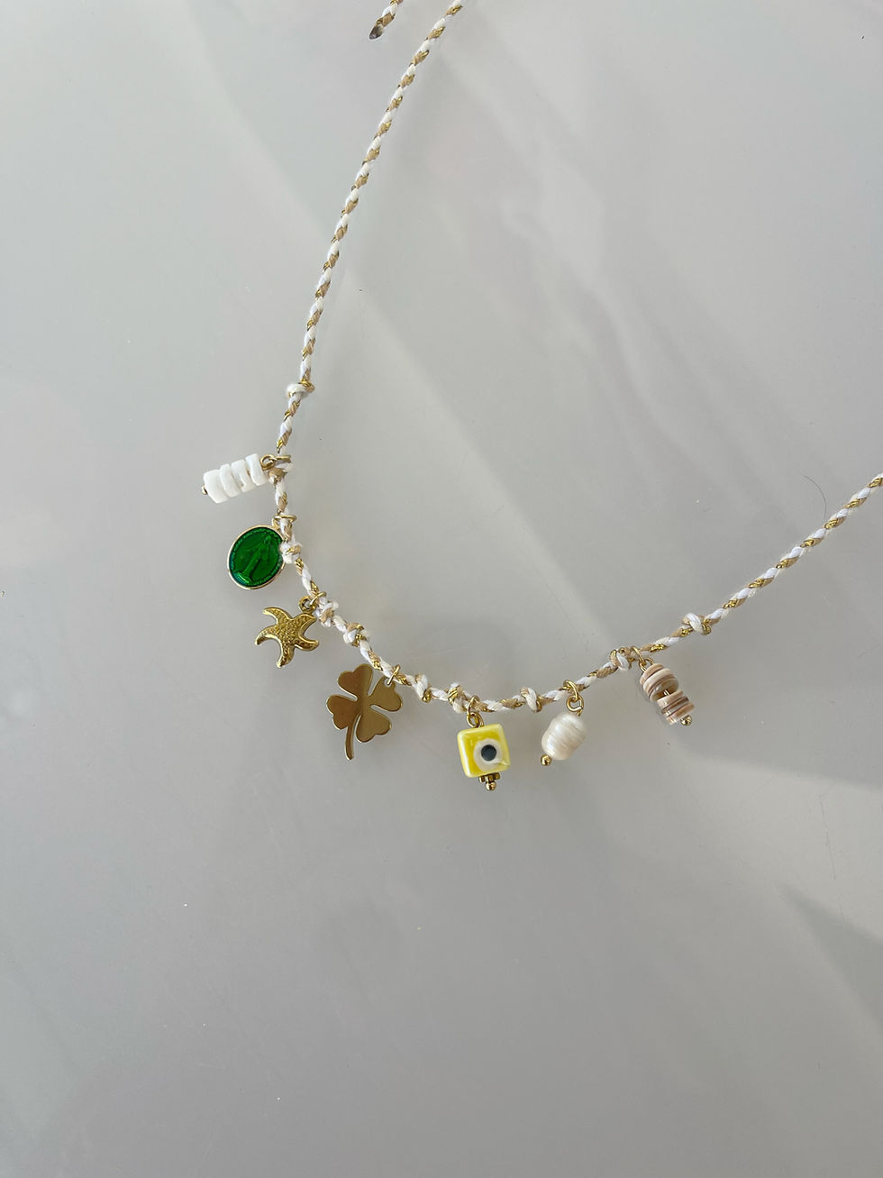 Miniature : Collier Charm blasnc TREFLE