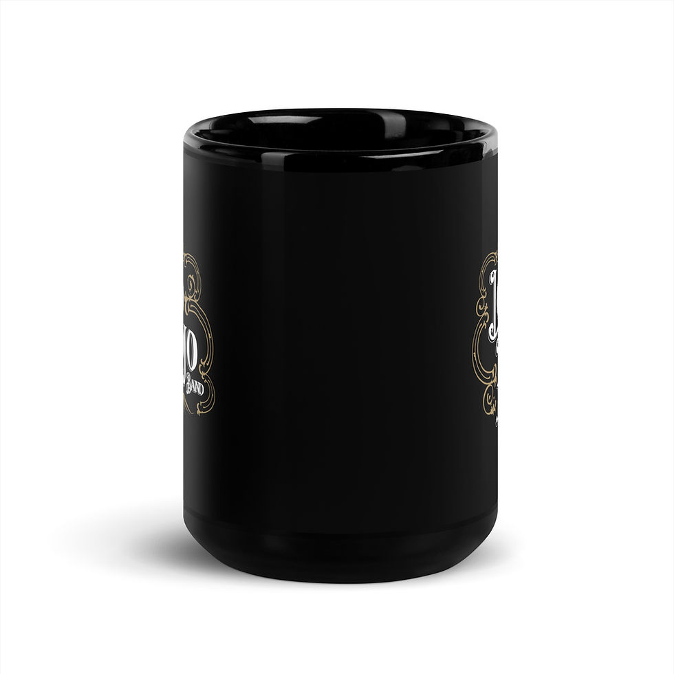 Thumbnail: Black glossy ceramic coffee cup with LocoMojo Logo