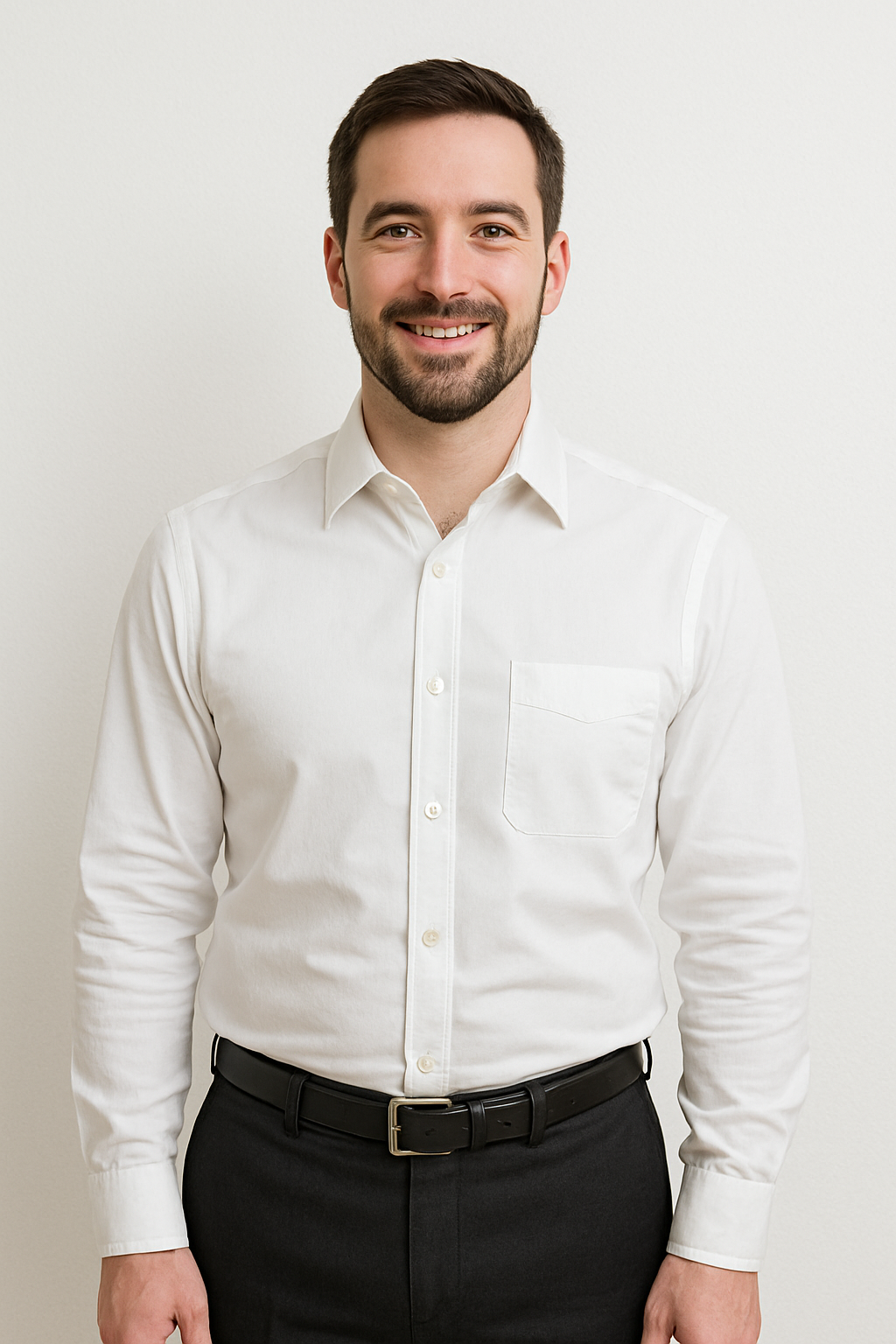 white formal shirt front view with pocket