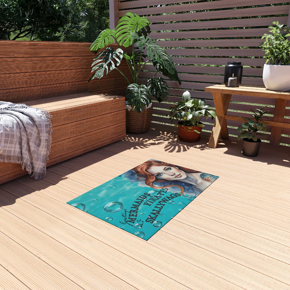 Thumbnail: Mermaids, Pirates & Skallywags Outdoor Rug - Fun Waterproof Patio Decor