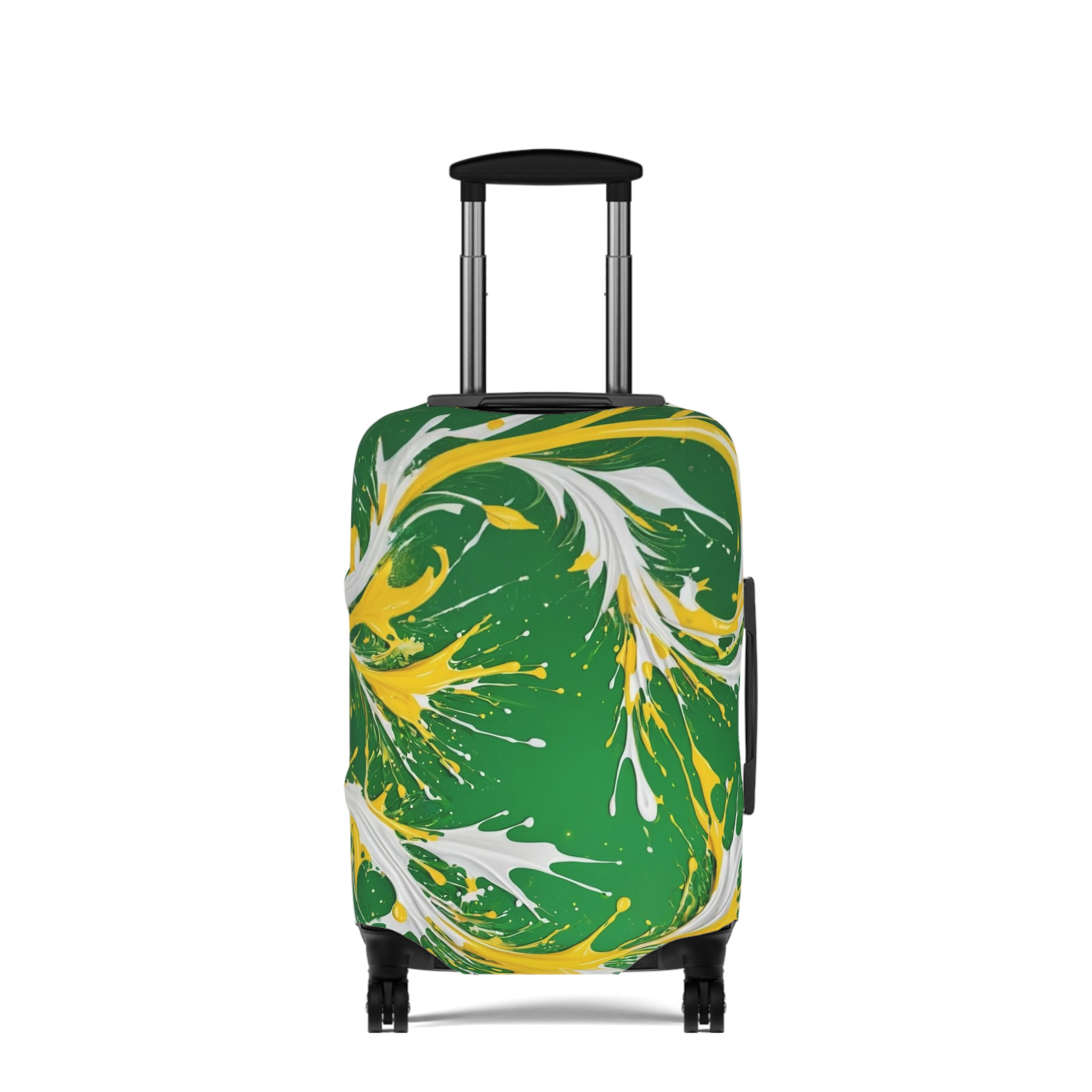 Luggage Cover — Green & Yellow Marble Travel Protector