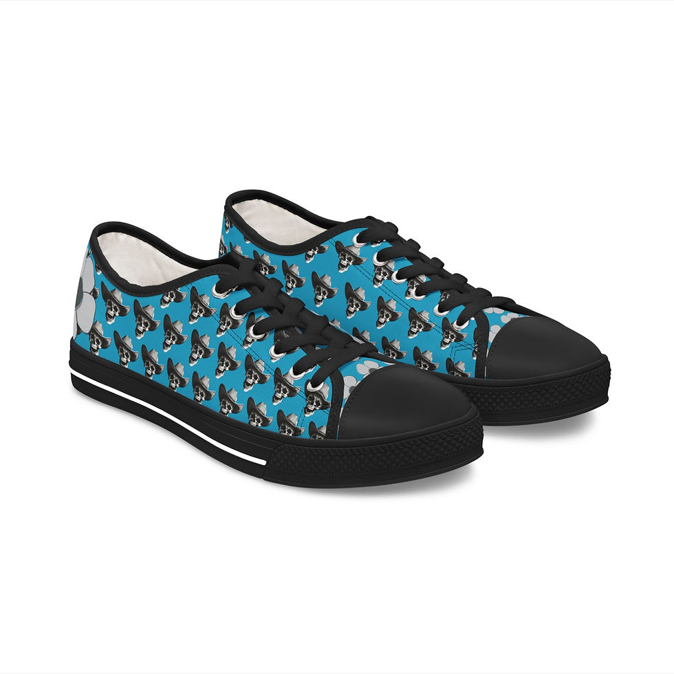 Thumbnail: SkullDaisy Rocker Rock & Roll Women's Low Top Sneakers - Turquoise