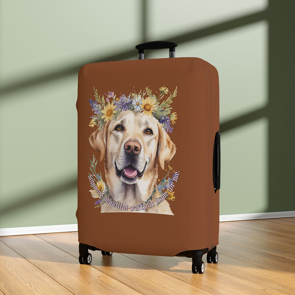 Thumbnail: Yellow Lab "Someone Beautiful Waits at Home for Me" Luggage Covers - 3 Sizes