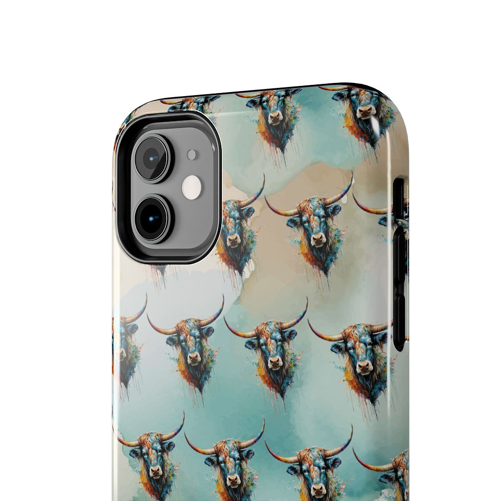 Thumbnail: Watercolor Steer Western Cowgirl Cowboy Phone Cases - iPhone or Galaxy