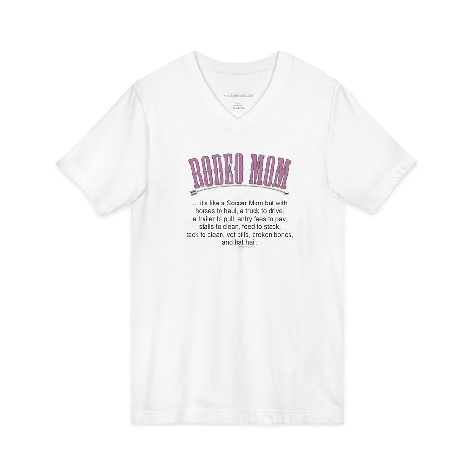 Thumbnail: Rodeo Mom V-Neck Tee – 3 Neutral Color Options - SM to 2XL