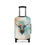 Thumbnail: Watercolor Steer Longhorn Stretch Luggage Cover - 3 Sizes - Turquoise & Tan