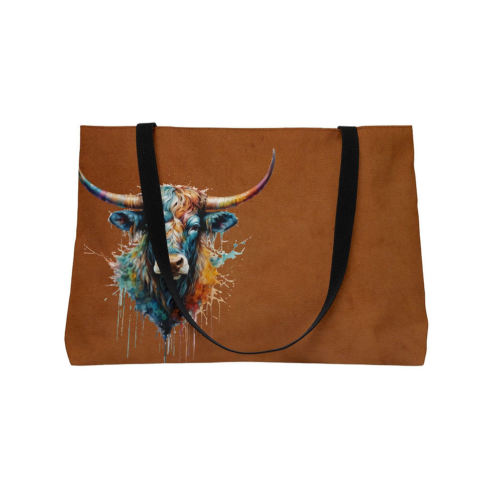 Thumbnail: Barnburner Smooth Tan Leather Look Weekender Tote Bag - 2 Handle Color Options