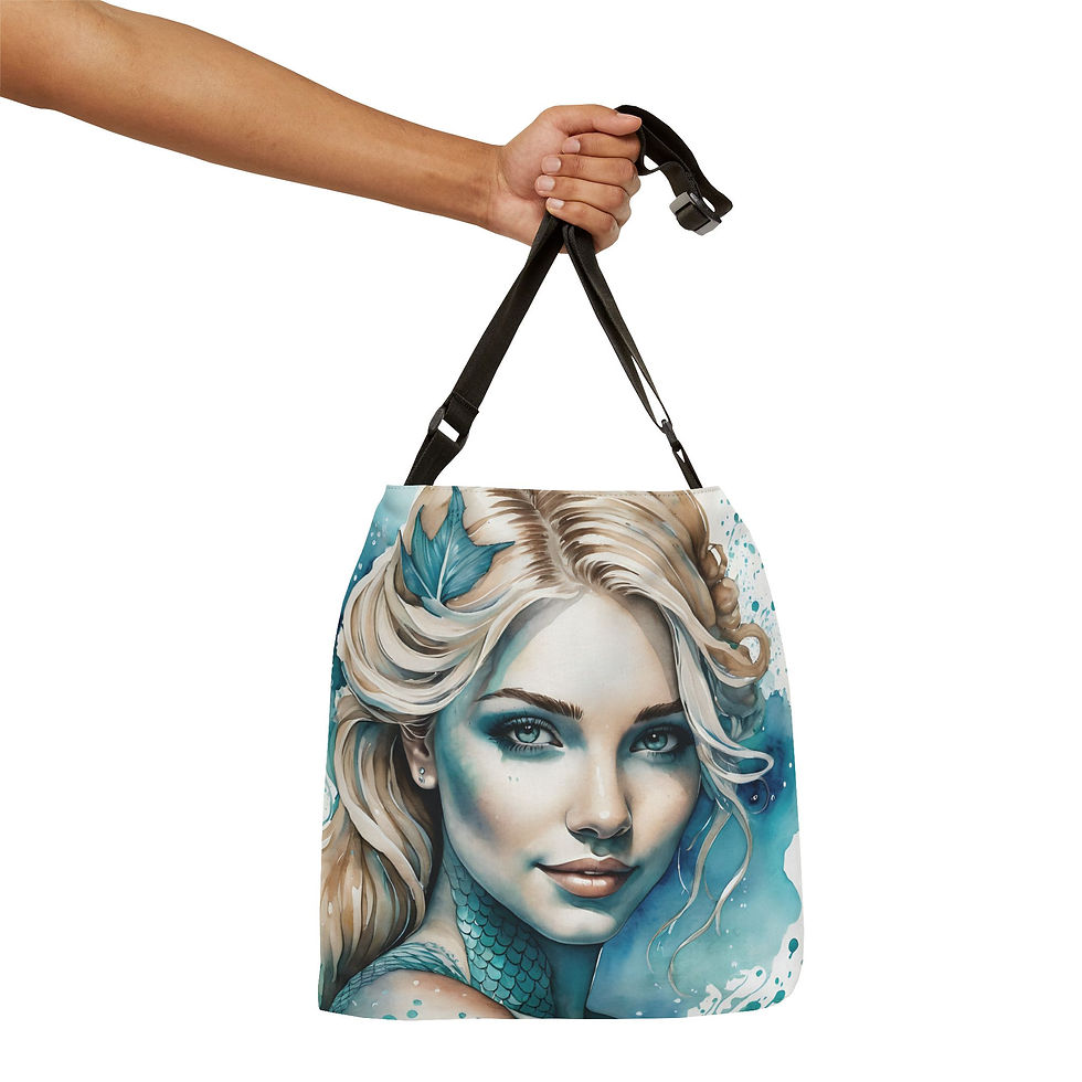 Thumbnail: Greetings Mermaids Pirates and Skallywags Adjustable Tote Bag (AOP)
