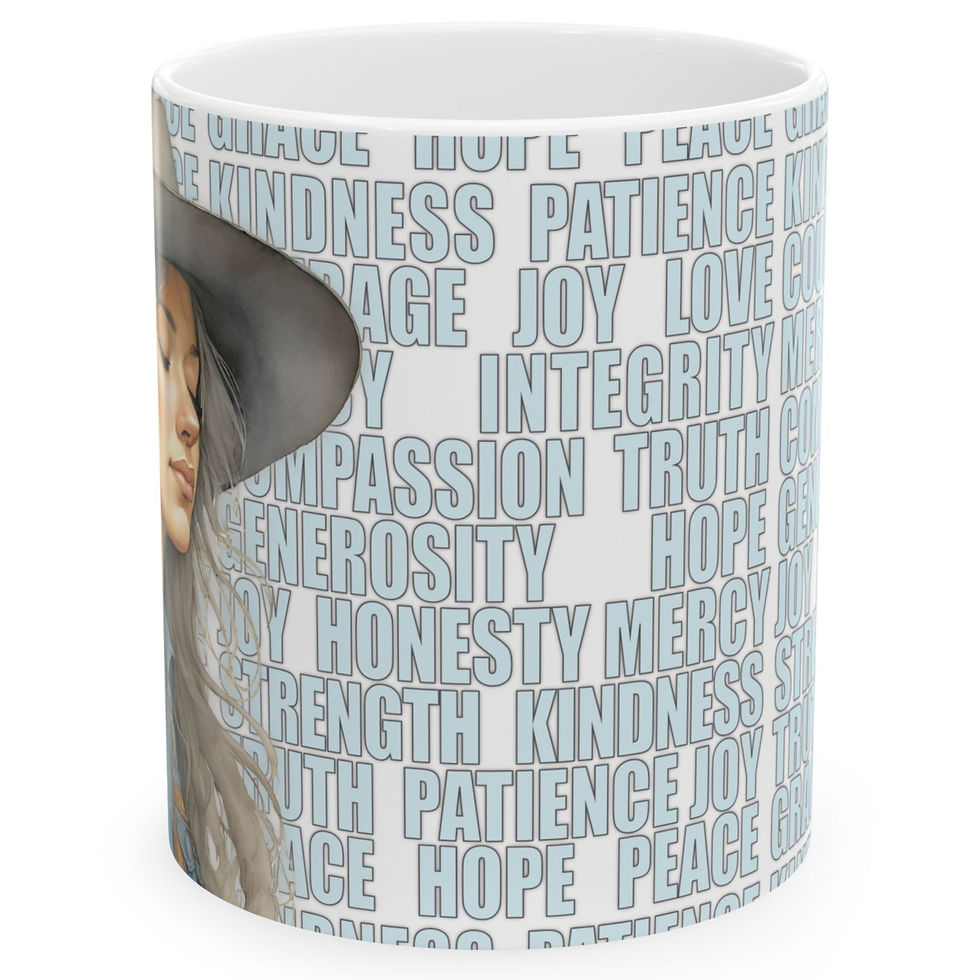 Thumbnail: Uplifted Peaceful Christian Cowgirl Western White Ceramic Mug - 11oz or 15oz