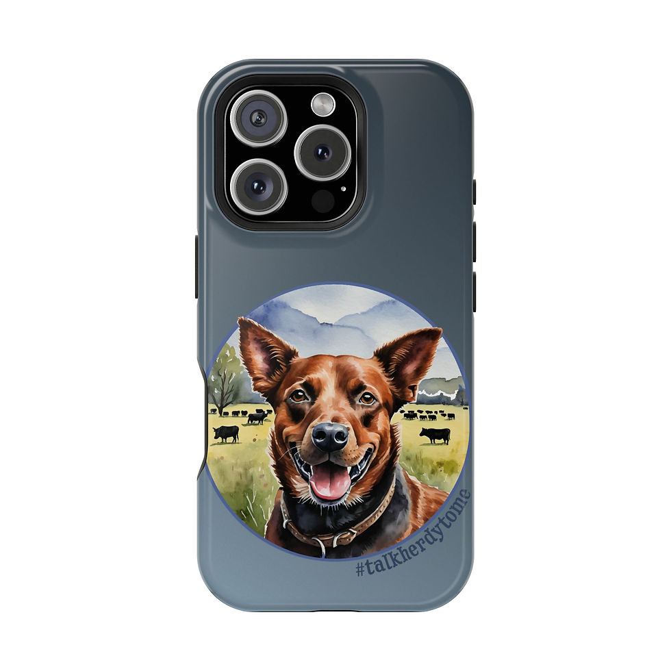 Thumbnail: Red Heeler Cattle Dog #talkherdytome MagSafe Compat Impact-Resistant Cases