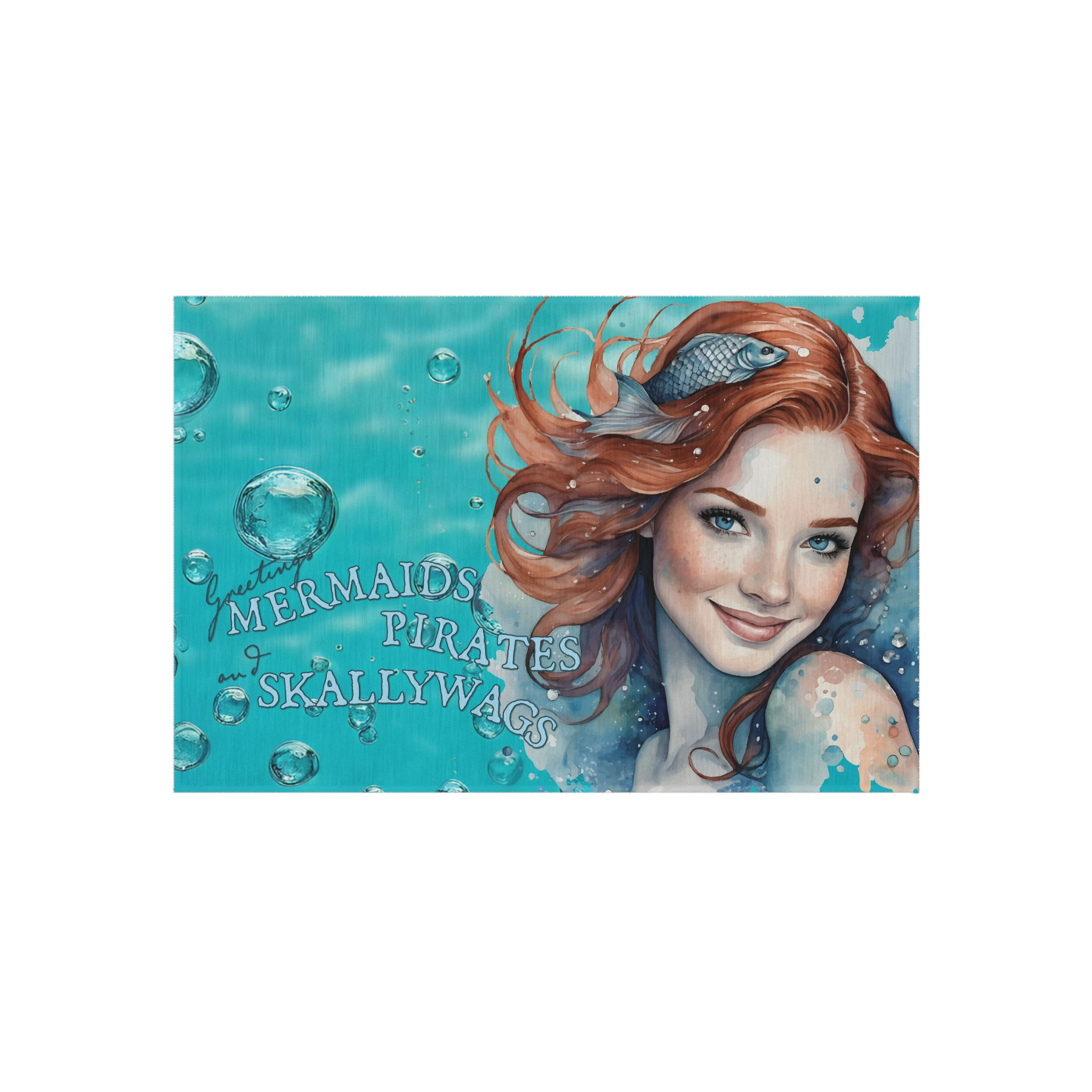 Ginger Redhead Mermaid Indoor / Outdoor Rug - 4 Sizes