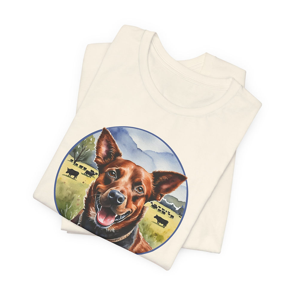 Thumbnail: Red Heeler Cattle Dog Jersey Short Sleeve Tee (9 Tee Color Options)  XS - 4XL