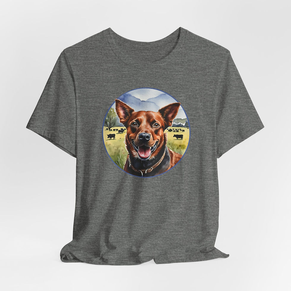 Thumbnail: Red Heeler Cattle Dog Jersey Short Sleeve Tee (9 Tee Color Options)  XS - 4XL
