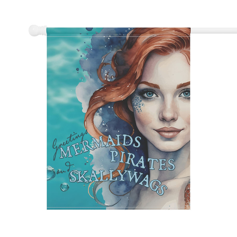 Thumbnail: Mermaid Garden Vertical Banner Outdoor Decor