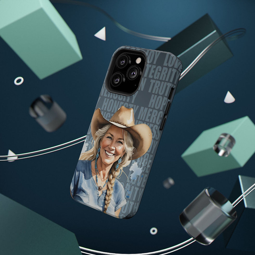 Thumbnail: Blonde Christian Cowgirl Western Values Phone Cases - iPhone or Galaxy