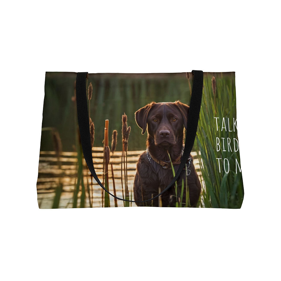 Thumbnail: #talkbirdytome Chocolate Lab Labrador Hunting Dog - Weekender Bag
