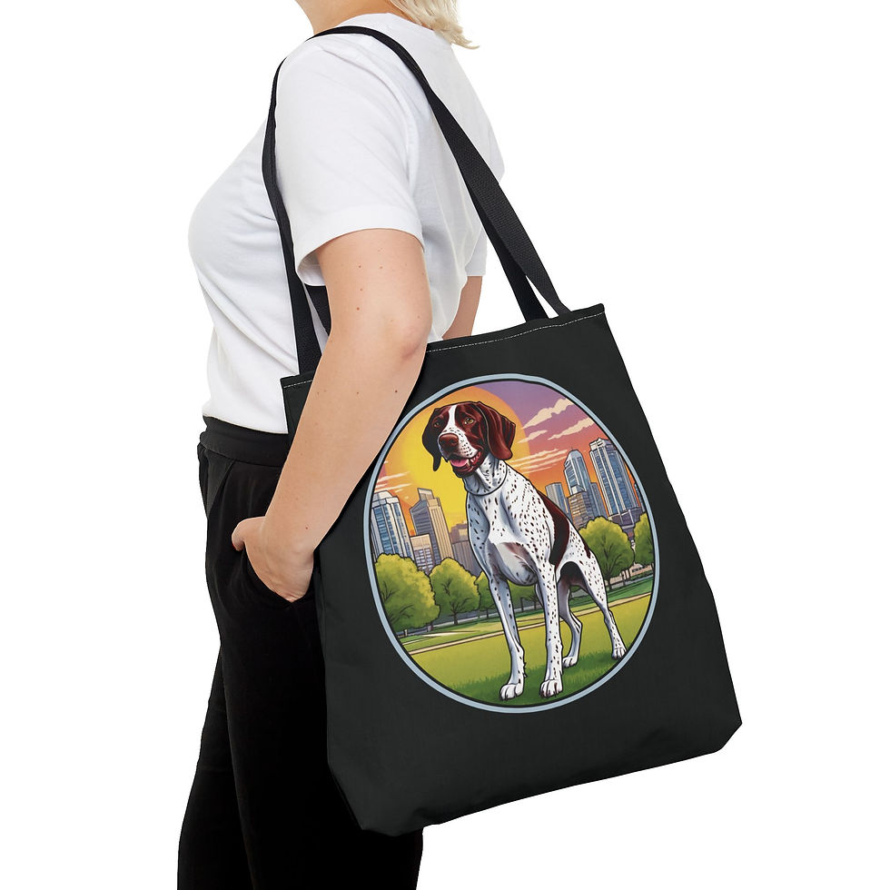 Thumbnail: German Shorthaired Pointer Black Durable Black Tote Bag - 2 Sizes