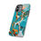 Thumbnail: Teal, Orange, and White Paint High School College Professional Sports Phone Case