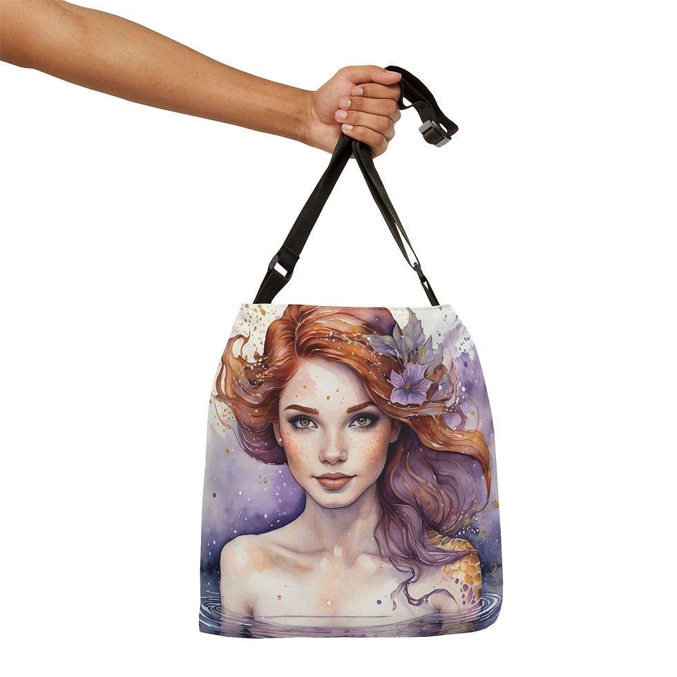 Thumbnail: Greetings Mermaids Pirates and Skallywags Adjustable Tote Bag