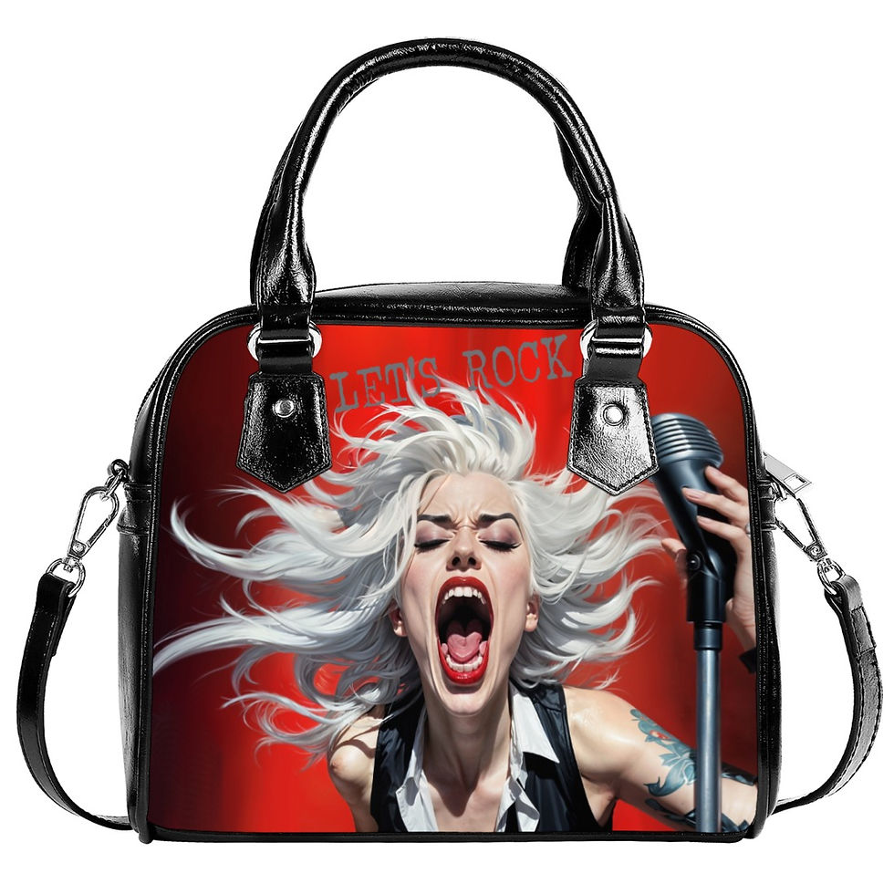 Thumbnail: Red "Siren Scream" Faux Leather Convertible Faux Leather Bag